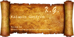 Kalapis Gotfrid névjegykártya